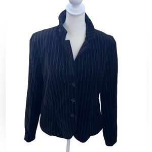 J. Crew Factory Blazer. Size 10. Beautiful black velvet with white pinstripe.